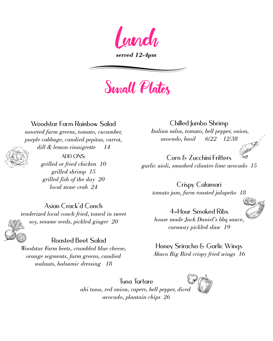Lunch menu - small plates